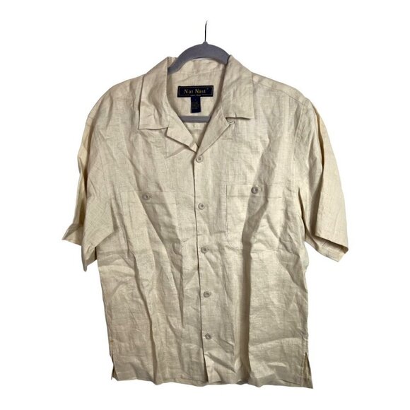 Nat‎ nast 100% linen button up shirt - Picture 1 of 8